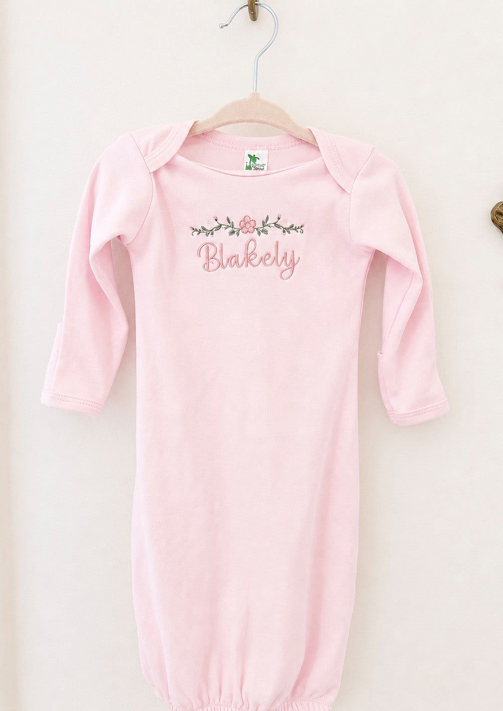 Floral Pink Newborn Gown